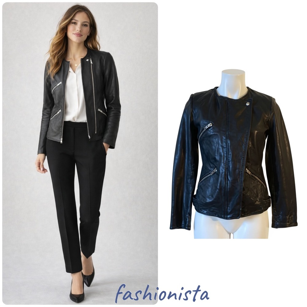 Isabel Marant Etoile Black Leather Moto Jacket 36 US/4